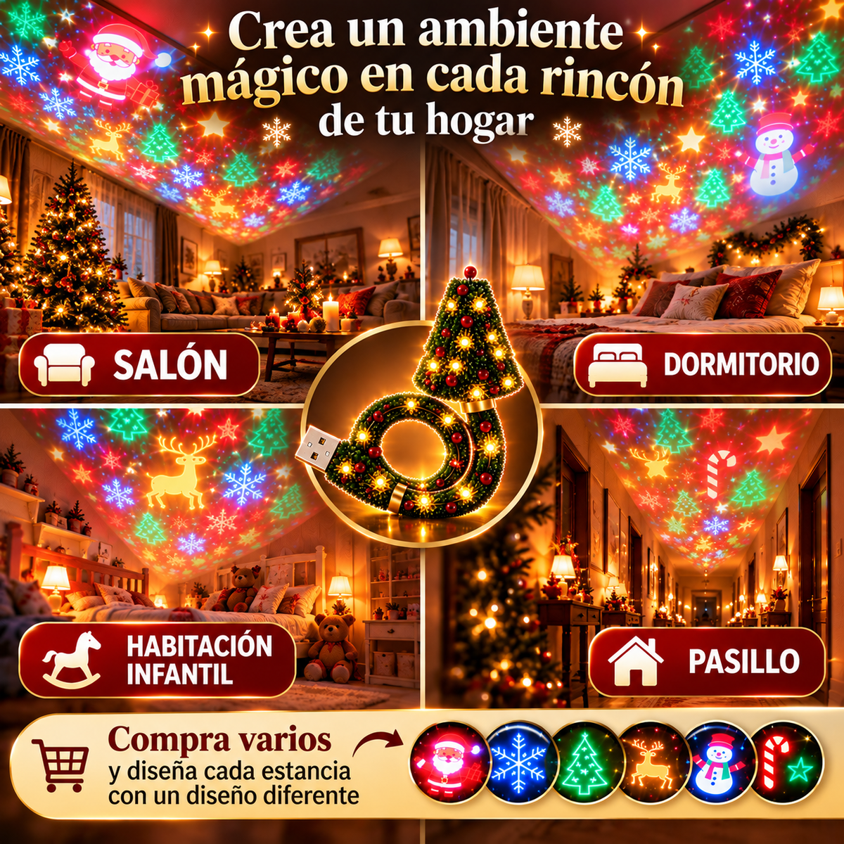 🎄 Proyector de Luces Navideñas Mágicas 6 en 1 – Ever Choice Shop
