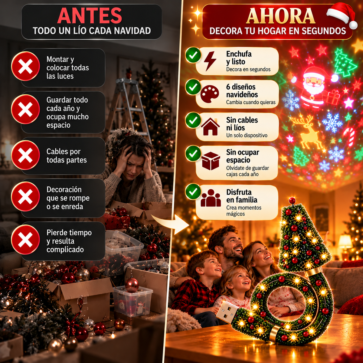 🎄 Proyector de Luces Navideñas Mágicas 6 en 1 – Ever Choice Shop