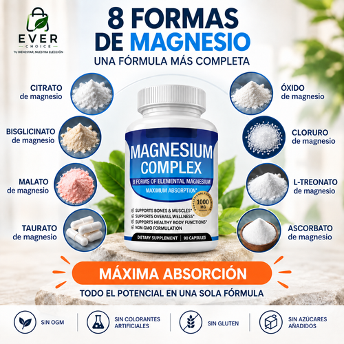 Suplementos de Magnesio 90 capsulas 1000mg