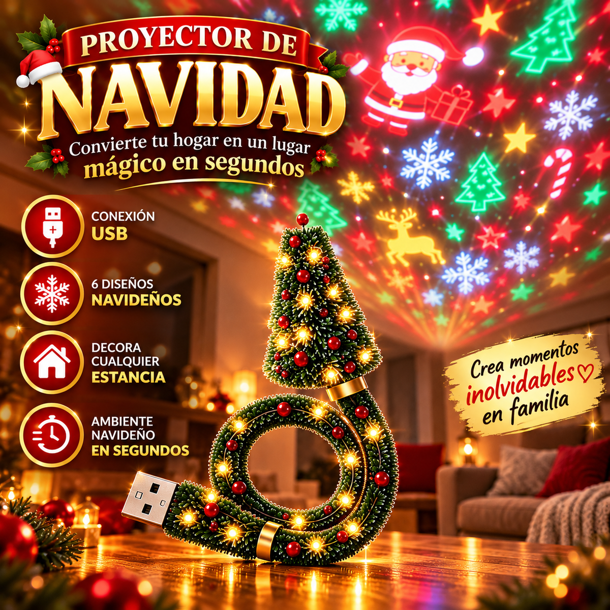 🎄 Proyector de Luces Navideñas Mágicas 6 en 1 – Ever Choice Shop